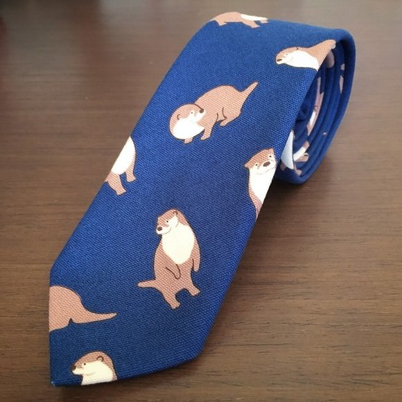 TieSocietyJapan カワウソ柄ネクタイ